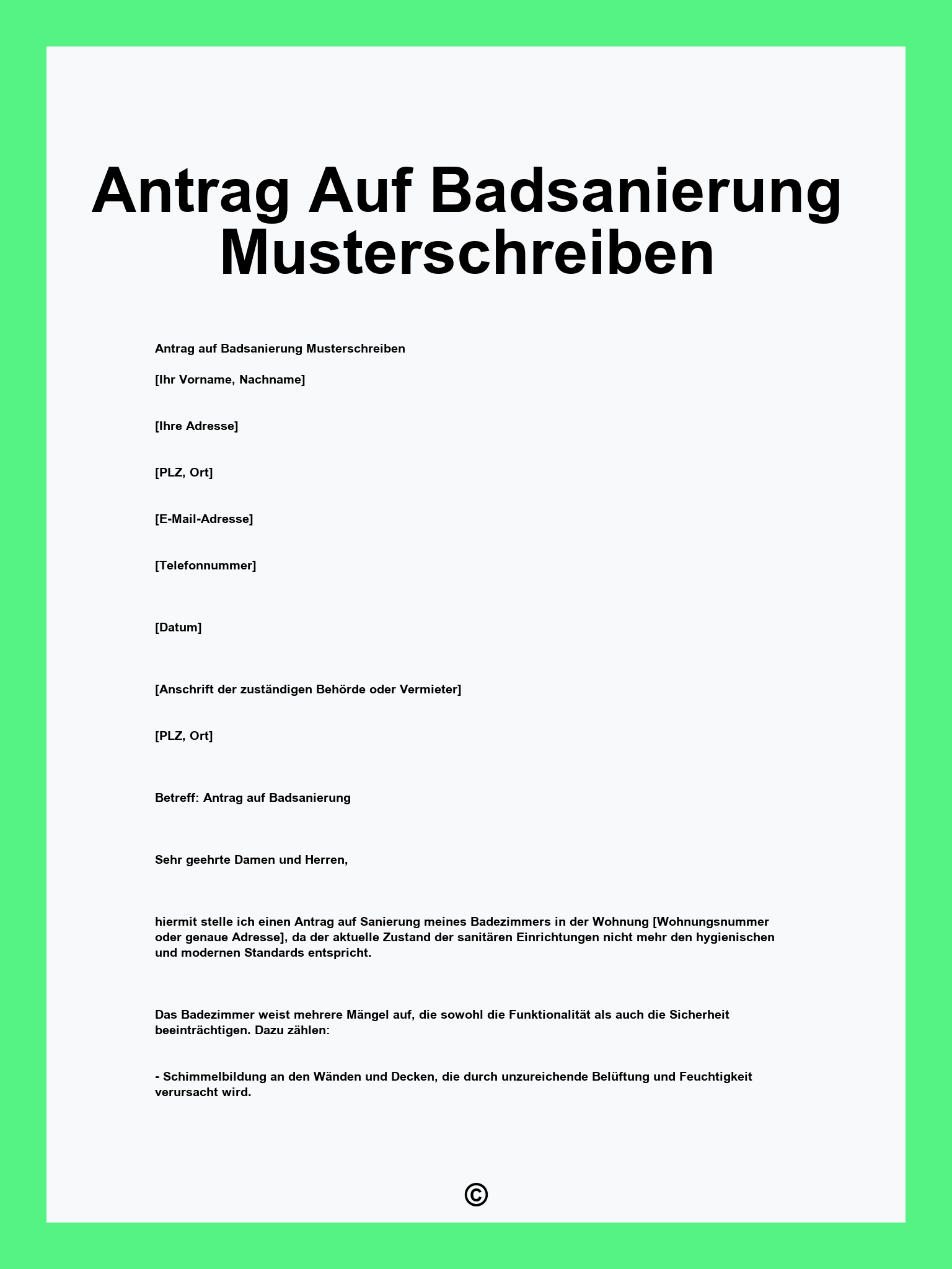 Antrag Auf Badsanierung Musterschreiben