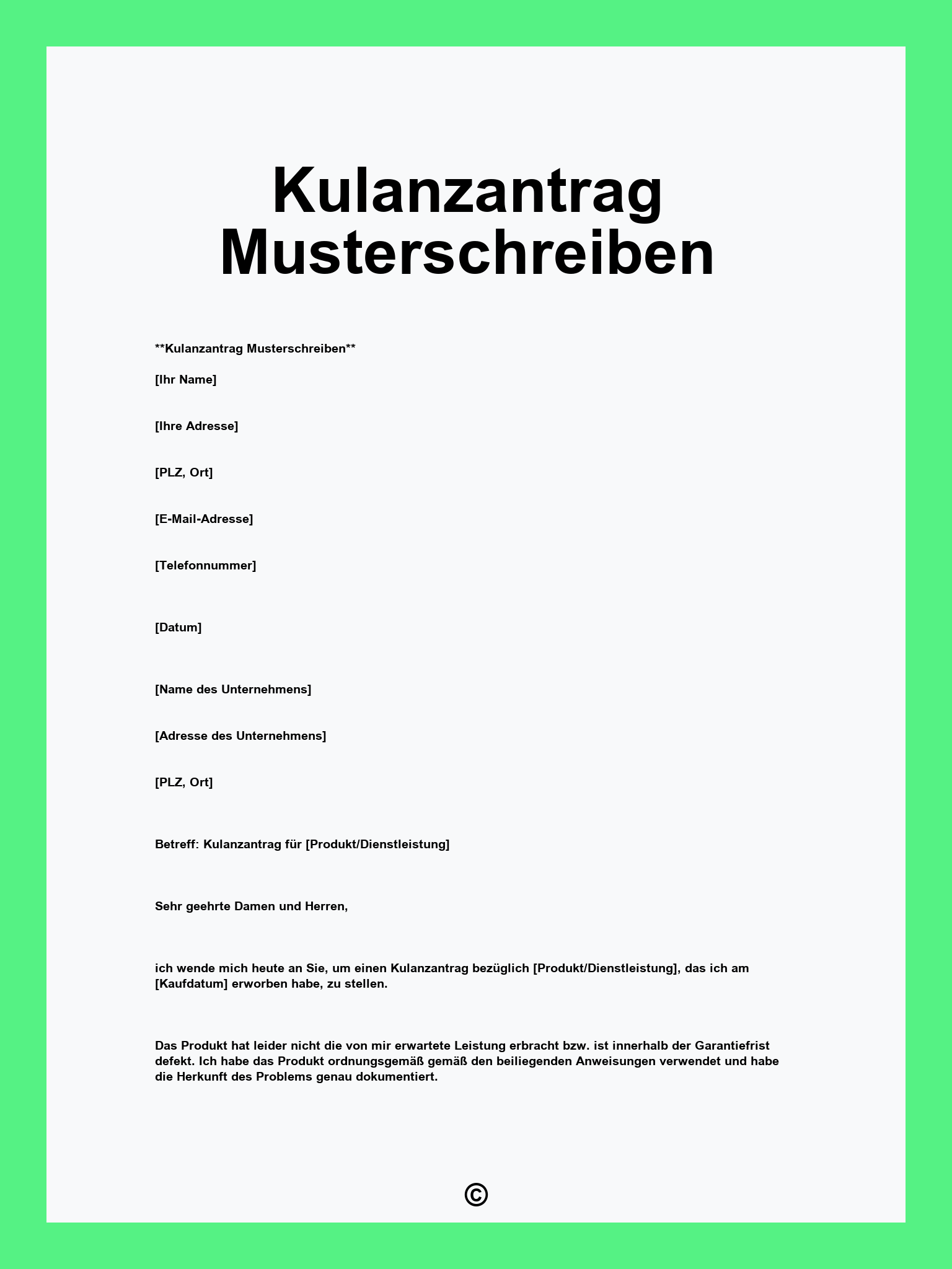Kulanzantrag Musterschreiben