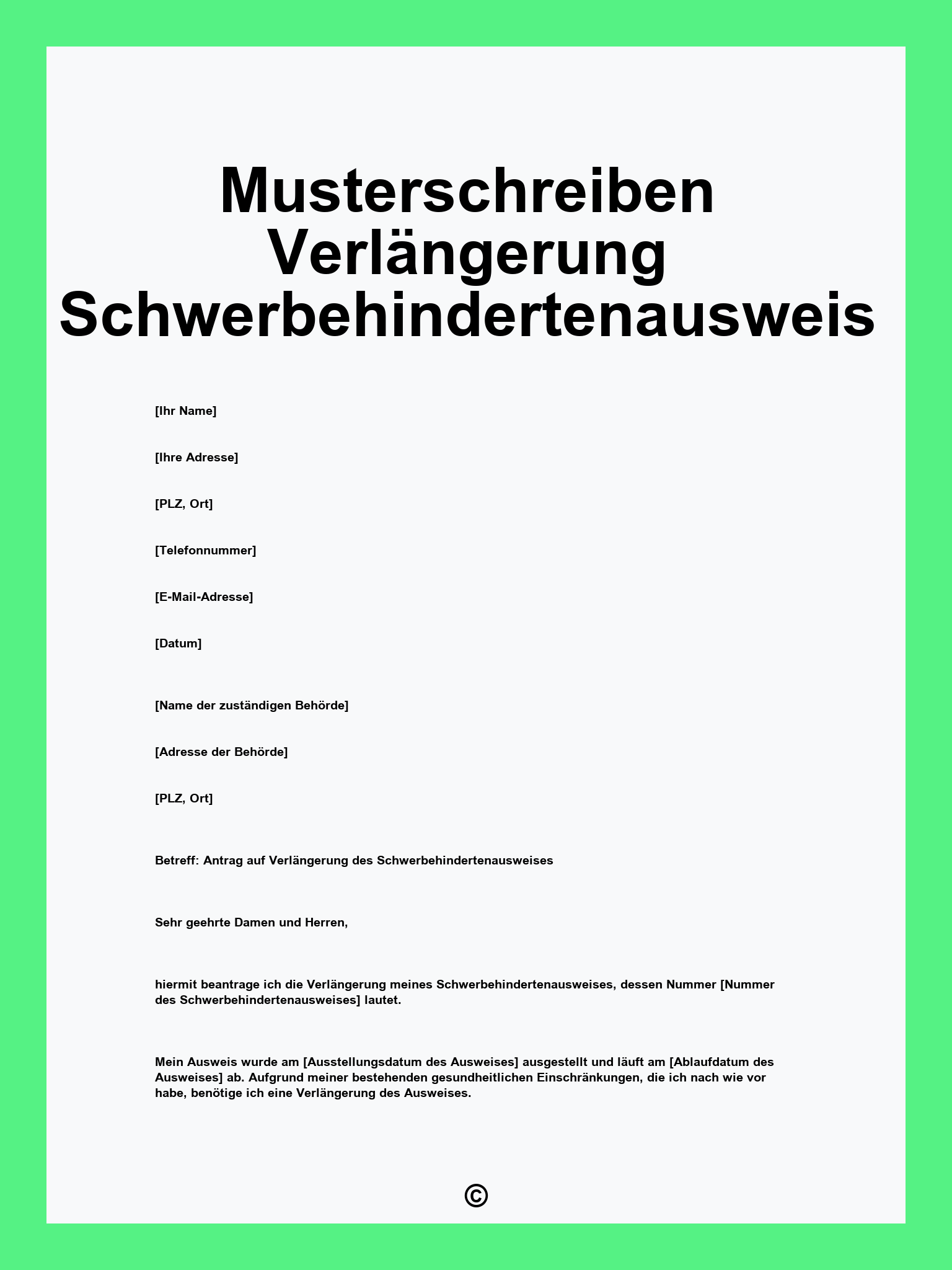 Musterschreiben Verlängerung Schwerbehindertenausweis