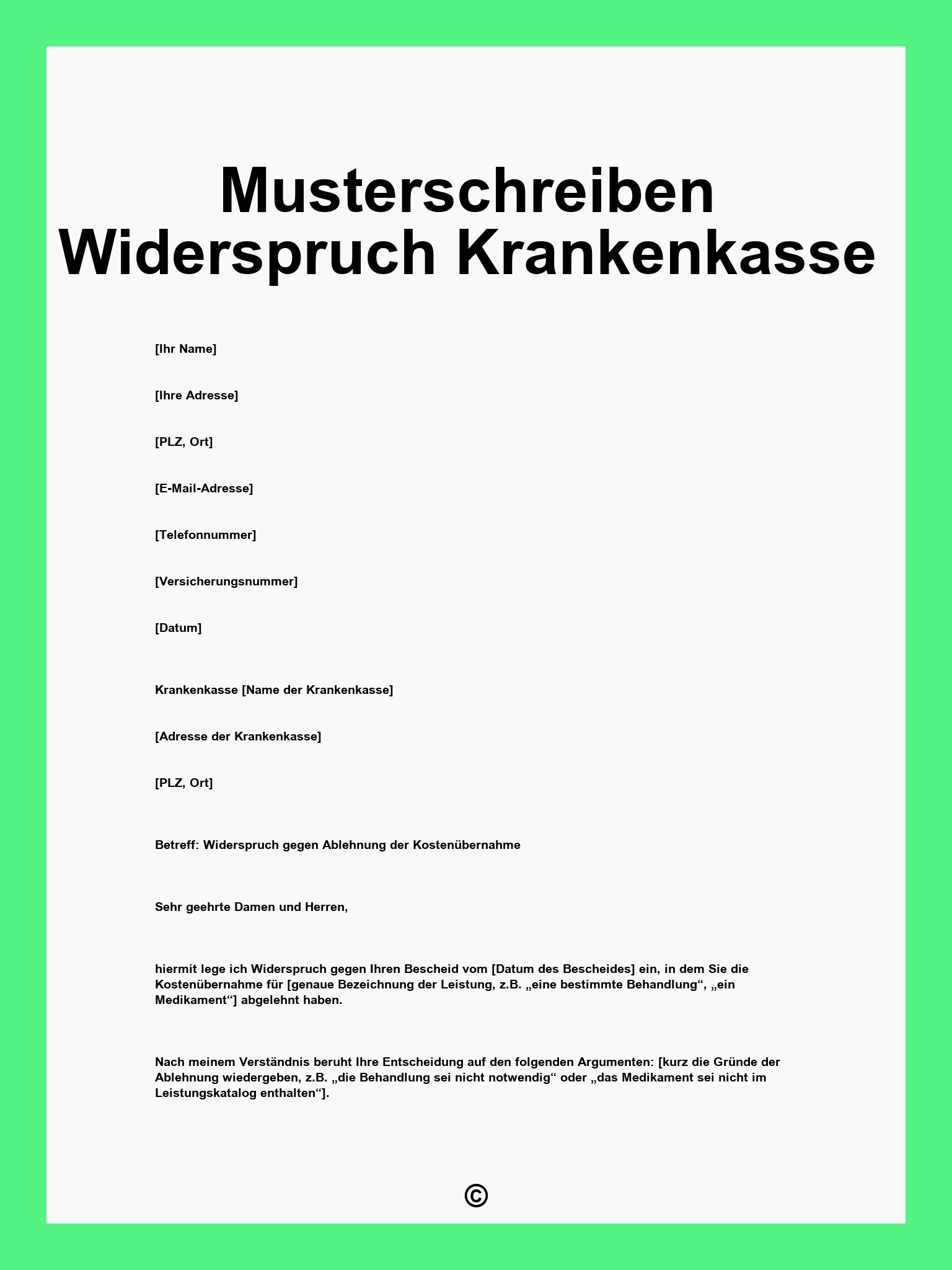 Musterschreiben Widerspruch Krankenkasse
