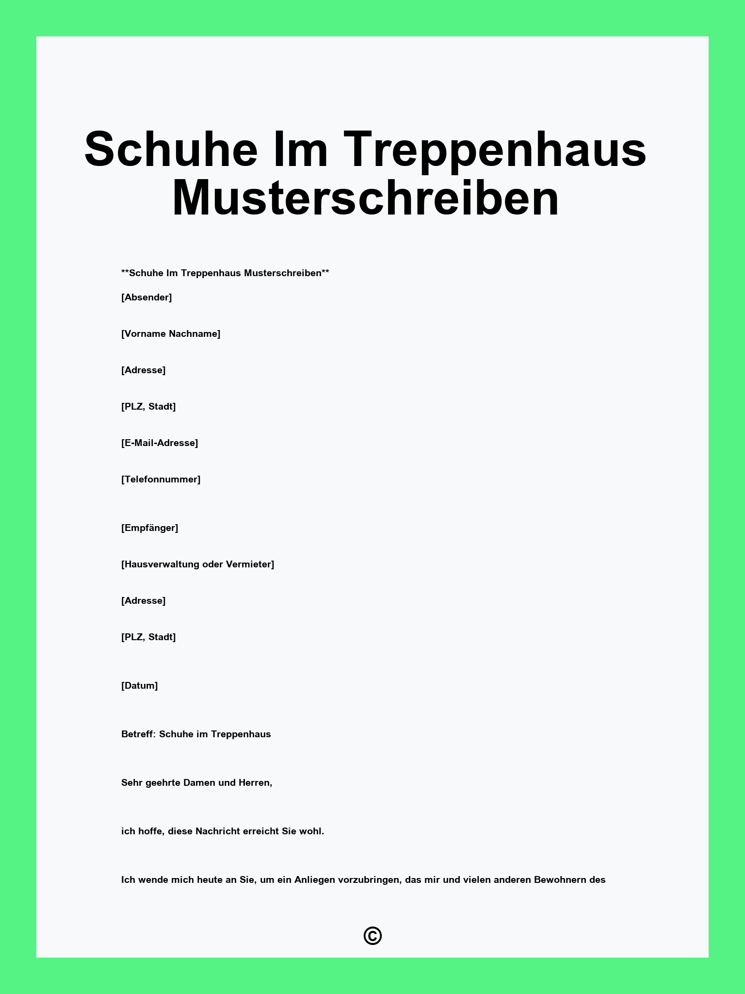 Schuhe Im Treppenhaus Musterschreiben