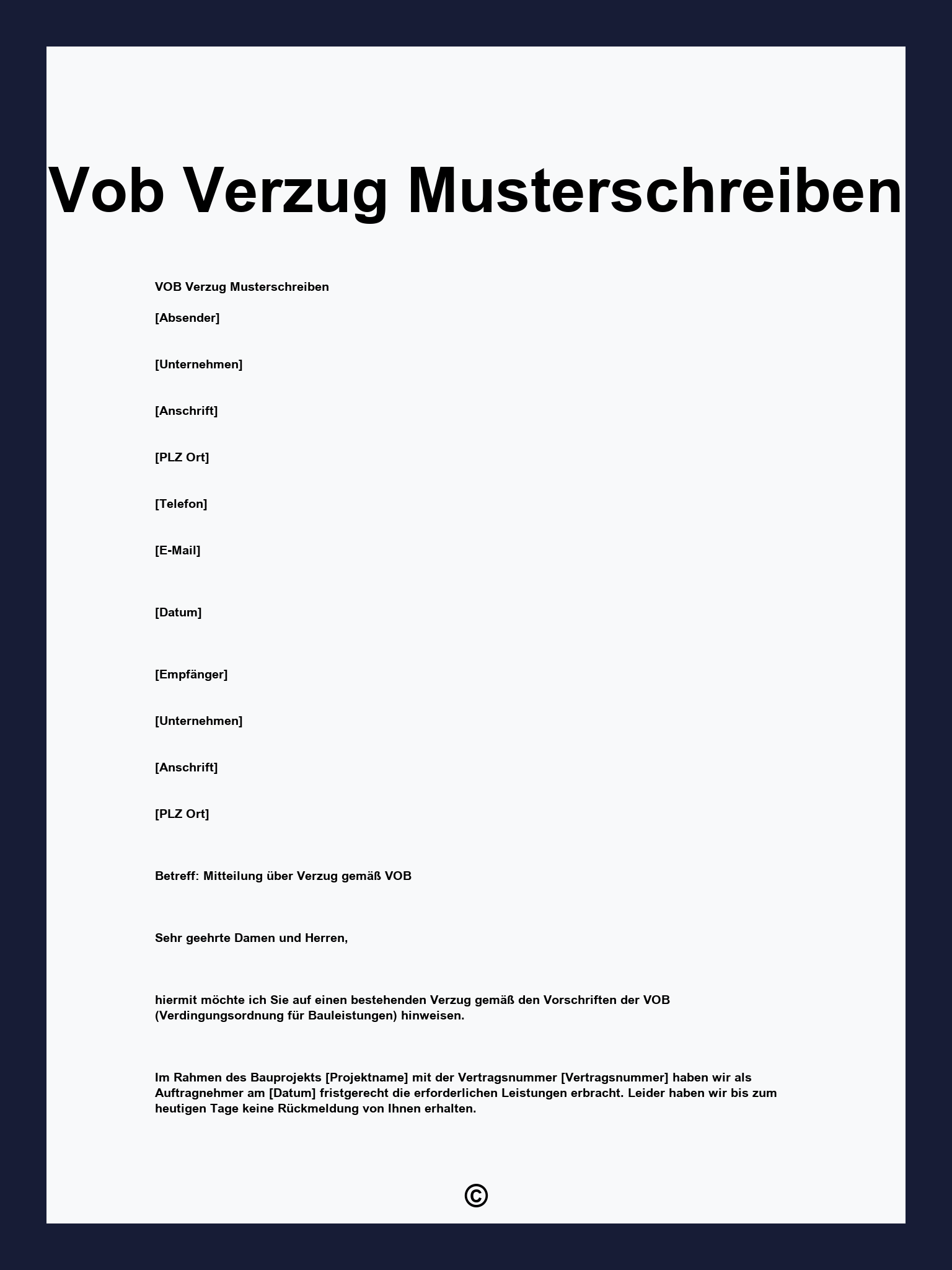 Vob Verzug Musterschreiben