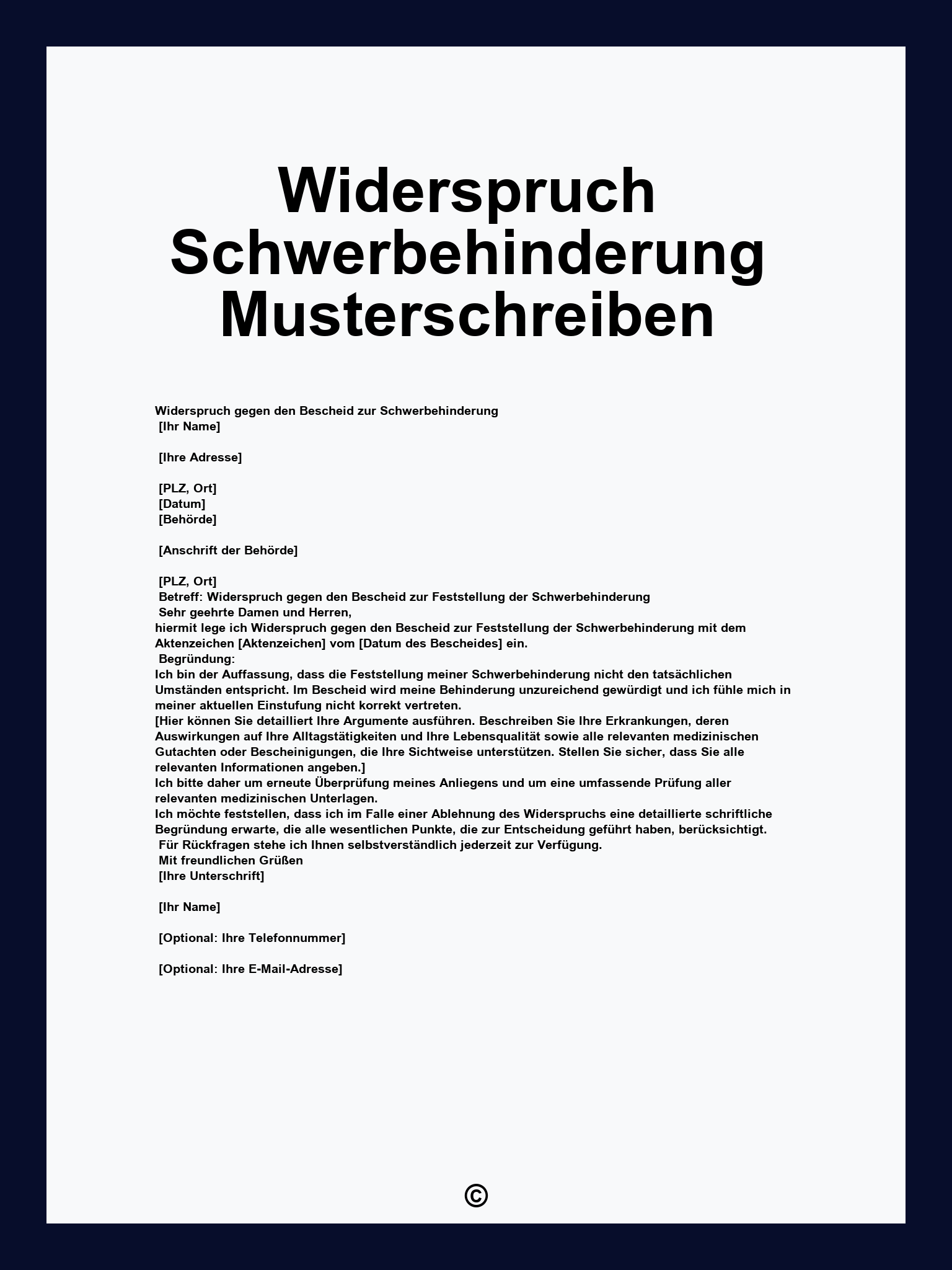Widerspruch Schwerbehinderung Musterschreiben